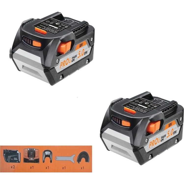 Aeg BEWS18-125BLLI-502C Akülü Kömürsüz Avuç Taşlama 2x5.0Ah - 4935464417