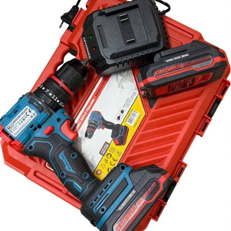 CATPOWER 1025 Kömürsüz Darbeli Akülü Matkap 20V 2 Ah Lion