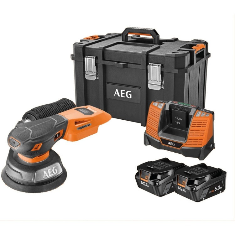 AEG BEX18SBL-125-602TC Akülü Titreşim Zımpara Kömürsüz 2x4.0Ah - 4935500068