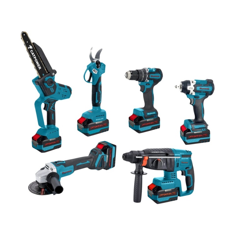 Catpower 1560  Kömürsüz 20V 4.0Ah 3 Akülü 6 lı Set - Kırıcı Delici  Darbeli Vidalama