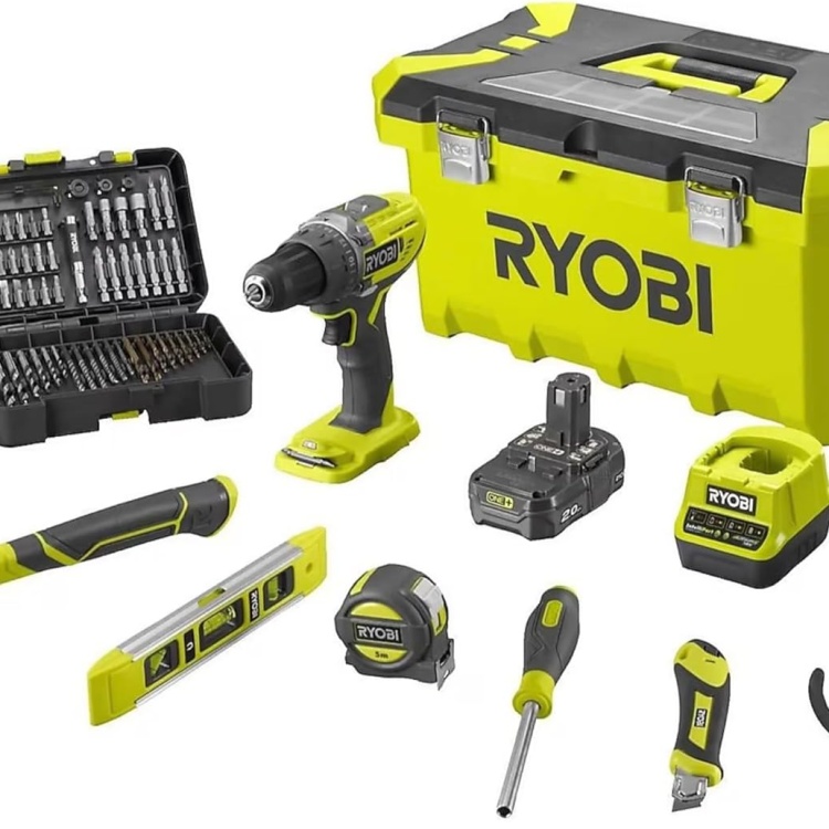 Ryobi R18PD3-120TAH 18V 2.0Ah Tek Akülü Darbeli Matkap Set - 5133005505