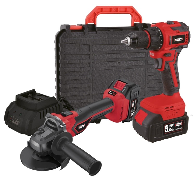 Attlas ATBL 21 2li Kömürsüz Akülü Set Matkap + Taşlama 2 x 5.0Ah Akü - A0104099