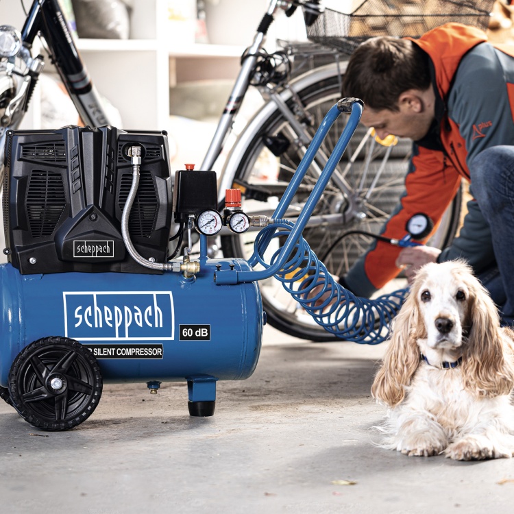 Scheppach HC25si Sessiz Kompresör 1100 W 8 Bar 24 Lt - 5906140901