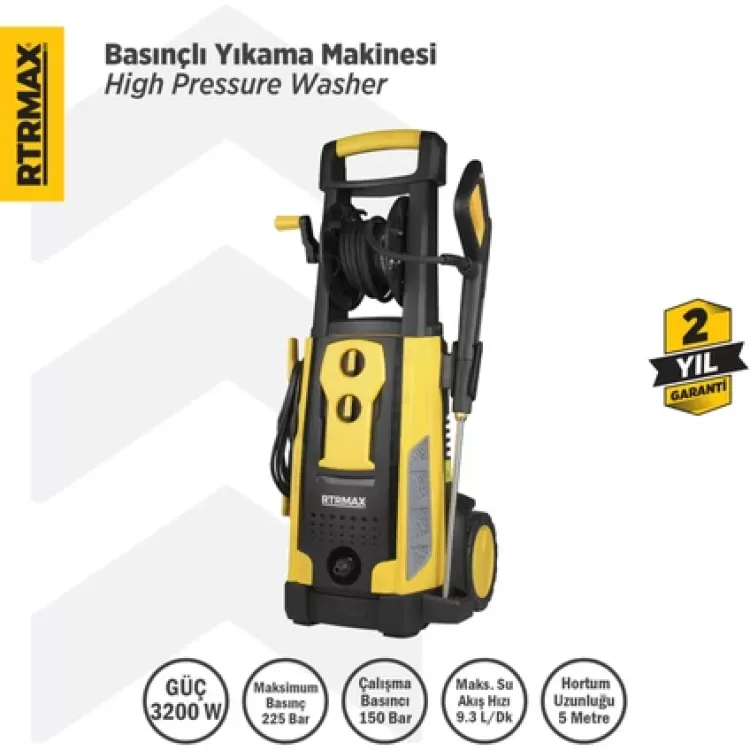 RTRMAX RTM716 Yüksek Basınçlı Yıkama 3200 W 225 Bar