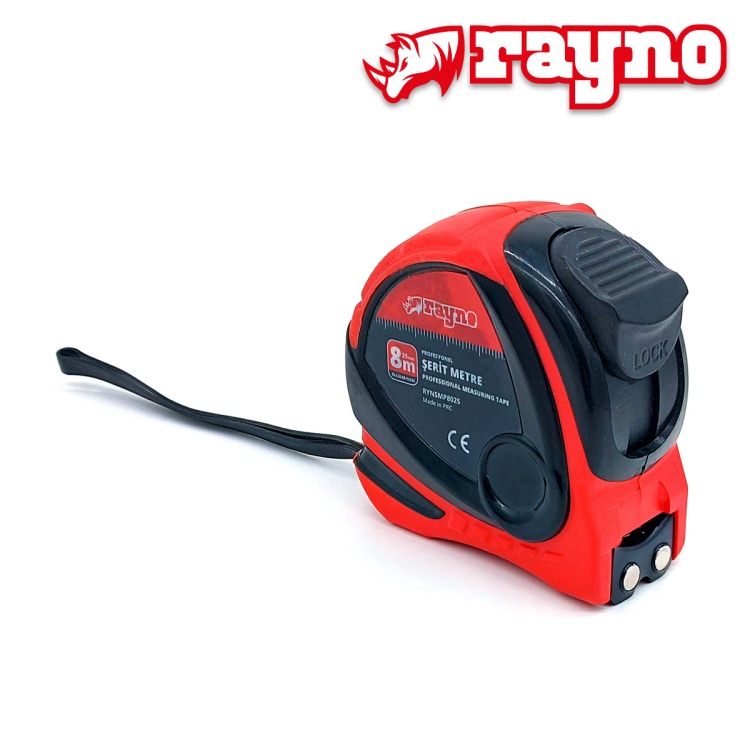 Rayno Profesyonel Şerit Metre 8m x 25mm - 8025