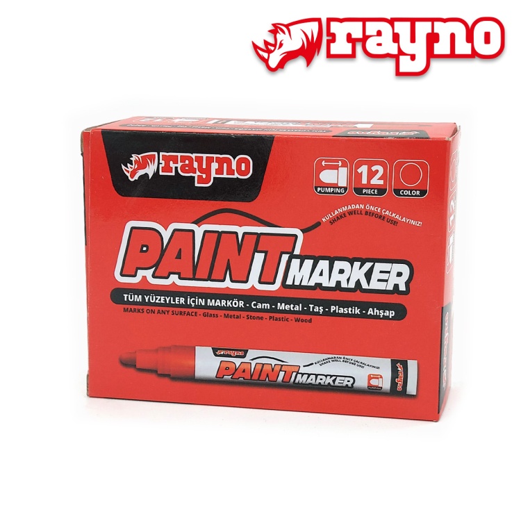 Rayno Paint Marker Kalem Kırmızı 12 Li - RYNPMK