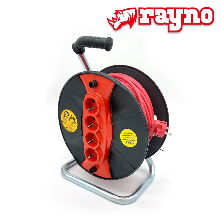 Rayno Seyyar Makaralı Uzatma Kablosu 3x2,5mm 40mt - 7006