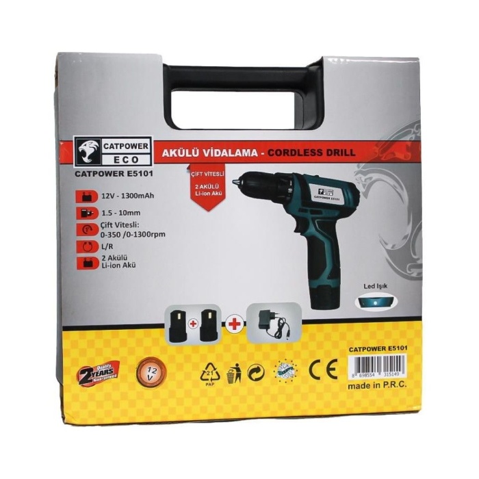 Catpower E5101 12V 1.3 Ah Li-ion Çift Akülü Vidalama