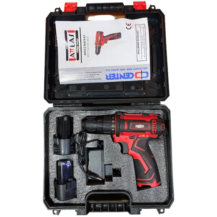 Attlas Eco 12V CDD-202C Çift Akülü Matkap - A0104086