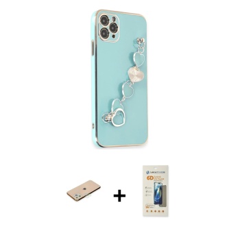 iPhone 11 Pro Nova Işık Prime - Siyah 6D Mat Seramik Hayalet Nano Ekran Koruyucu + Yeşil Renkli Kamera Lens Koruma Cam