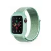  Apple Watch 42mm Hasırlı Cırtcırtlı Kasalı Kordon - Turkuaz