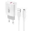 Konfulon C89Q 1 Adet 30W Type-C ve 1 Adet 22.5W USB Çıkışlı Ekstra DL48 1M USB to Lightning Kablolu PD Şarj Cihazı - Beyaz