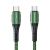 Konfulon DC43 Type-C to Type-C 1M Örgü 60W Hızlı Şarj Kablo - Yeşil