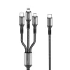 Konfulon DC62 3in1 Type-C to 60W Type-C / 12W Lightning / 15W Micro 1.2M Hızlı Şarj Kablo - Siyah