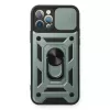  iPhone 12 Pro Kılıf Pars Lens Yüzüklü Silikon - Yeşil