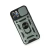  iPhone 12 Pro Kılıf Pars Lens Yüzüklü Silikon - Yeşil