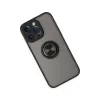  iPhone 14 Pro Kılıf Montreal Yüzüklü Silikon Kapak - Siyah