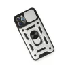  iPhone 12 Pro Kılıf Pars Lens Yüzüklü Silikon - Gümüş