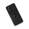  Samsung Galaxy A02S Kılıf Pars Lens Yüzüklü Silikon - Siyah