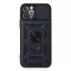  iPhone 12 Pro Kılıf Pars Lens Yüzüklü Silikon - Lacivert