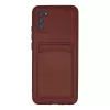 Newface Samsung Galaxy A02S Kılıf Kelvin Kartvizitli Silikon - Bordo