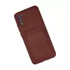 Newface Samsung Galaxy A02S Kılıf Kelvin Kartvizitli Silikon - Bordo