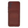 Newface Samsung Galaxy A02S Kılıf Kelvin Kartvizitli Silikon - Bordo