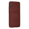 Newface Samsung Galaxy A02S Kılıf Kelvin Kartvizitli Silikon - Bordo
