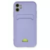 Newface iPhone 11 Kılıf Kelvin Kartvizitli Silikon - Lila