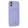 Newface iPhone 11 Kılıf Kelvin Kartvizitli Silikon - Lila