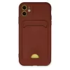 Newface iPhone 11 Kılıf Kelvin Kartvizitli Silikon - Bordo