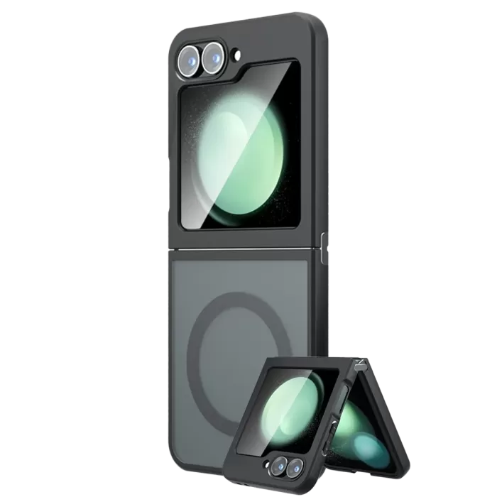  Samsung Galaxy Z Flip 5 Kılıf Blur Fold Magsafe Kapak - Mat Siyah