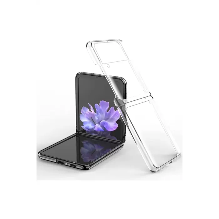  Samsung Galaxy Z Flip 3 Kılıf Fold TPU Silikon - Şeffaf