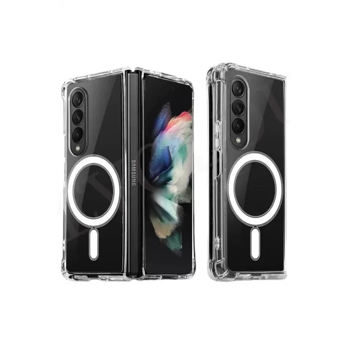  Samsung Galaxy Z Fold 4 Kılıf Magneticsafe Şeffaf Silikon - Şeffaf