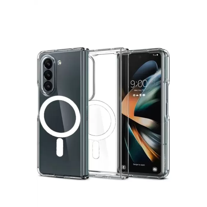  Samsung Galaxy Z Fold 5 Kılıf Magneticsafe Şeffaf Silikon - Şeffaf