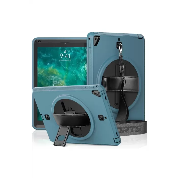  iPad 5 Air 9.7 Kılıf Strap-C Otterbox Tablet Kapak - Mavi