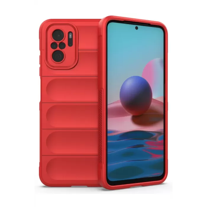 Newface Xiaomi Redmi Note 10 Kılıf Optimum Silikon - Kırmızı