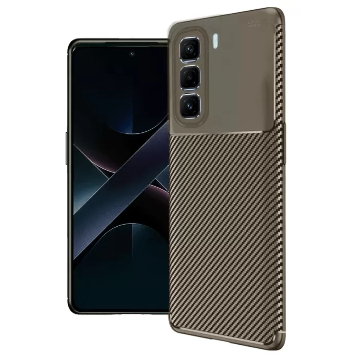 Newface İnfinix Hot 50 Pro Plus 4G Auto Focus Karbon Kapak - Kahverengi
