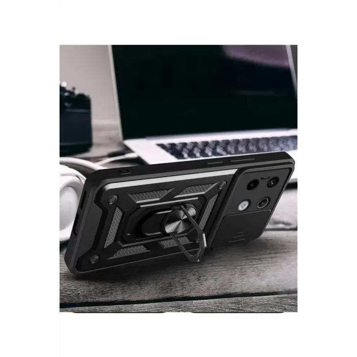 Newface Xiaomi Redmi Note 13 Pro 4G Pars Lens Yüzüklü Silikon - Kırmızı