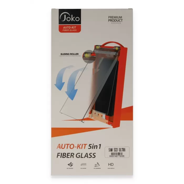 Joko Samsung Galaxy S23 Ultra AutoKit 5in1 Fiber Hayalet Cam Ekran Koruyucu
