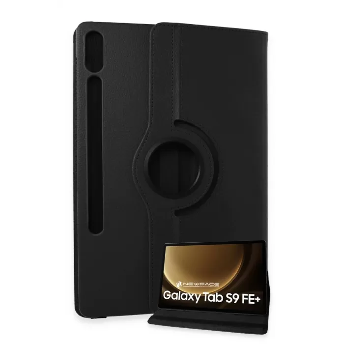 Newface Samsung Galaxy X610 Tab S9 FE Plus 12.4 Kılıf 360 Tablet Deri Kılıf - Siyah