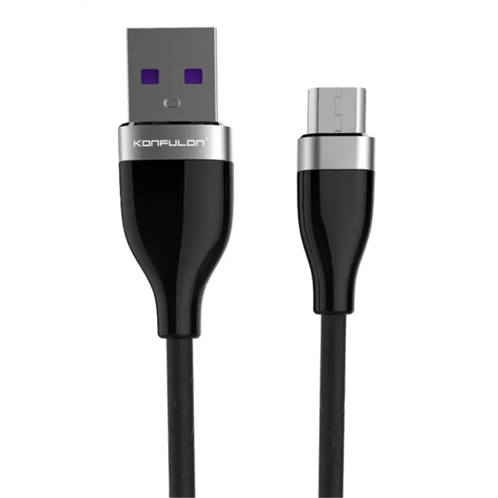 Konfulon S82 Seramik Uçlu Micro USB Kablo 1M 3.1A - Siyah