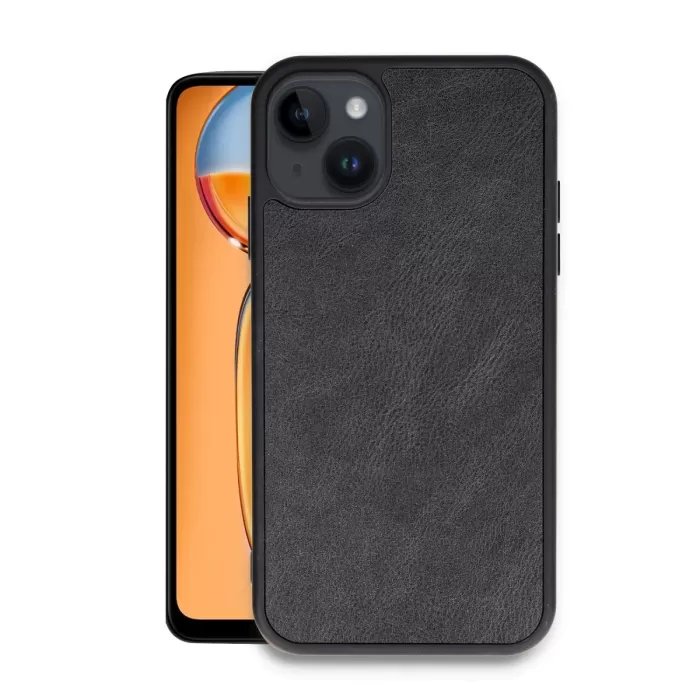 Newface iPhone 14 Kılıf Aras Deri Kapak - Siyah
