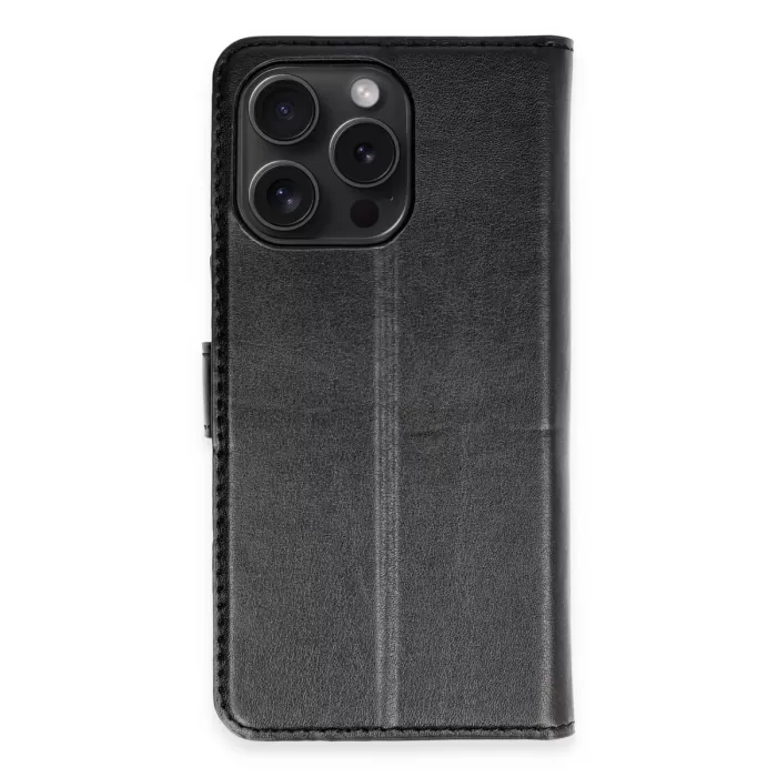 Newface iPhone 15 Pro Max Kılıf Trend S Plus Kapaklı Kılıf - Siyah