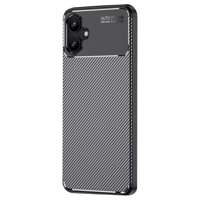 Newface Samsung Galaxy A06 Kılıf Auto Focus Karbon Kapak - Siyah