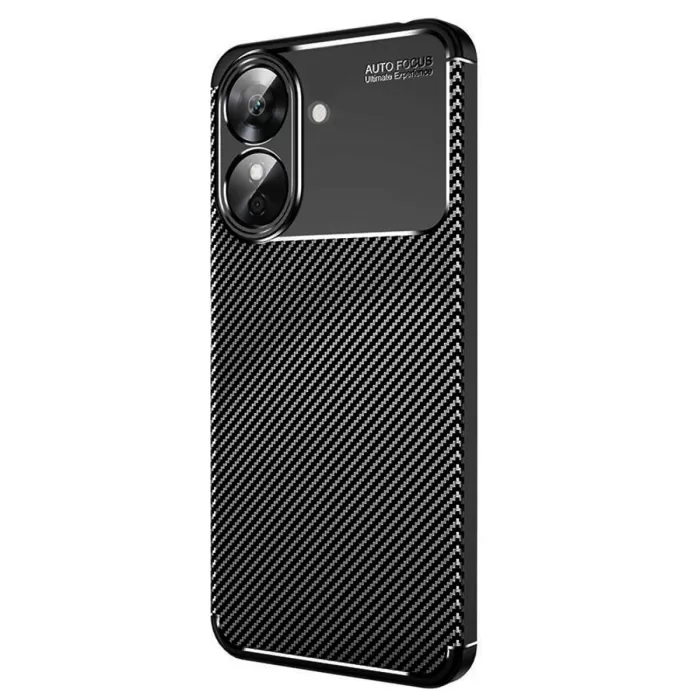 Newface Realme Note 60 Kılıf Auto Focus Karbon Kapak - Siyah