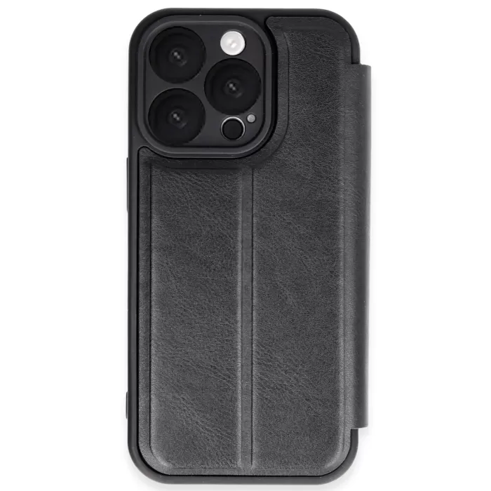 Newface iPhone 16 Pro Kılıf Flip Cover - Siyah