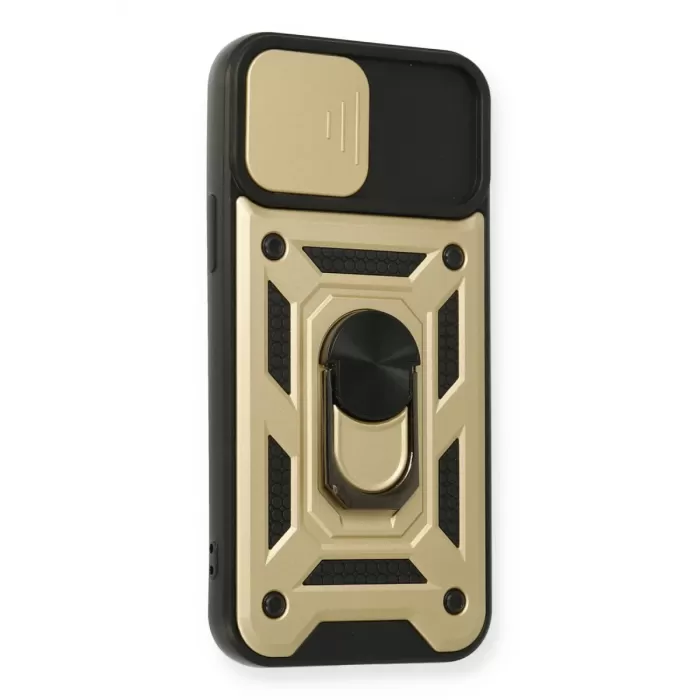  iPhone 12 Pro Kılıf Pars Lens Yüzüklü Silikon - Gold