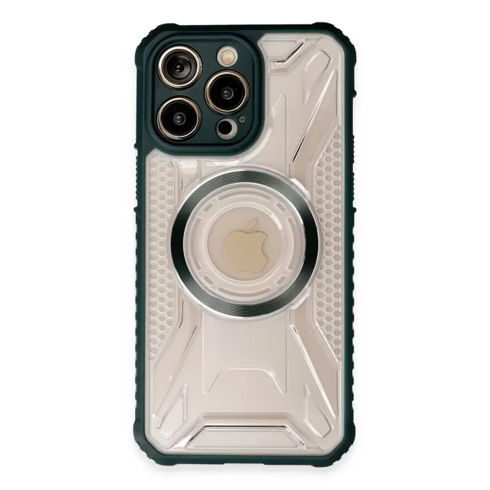  iPhone 14 Pro Max Kılıf Prag Magneticsafe Kapak - Koyu Yeşil