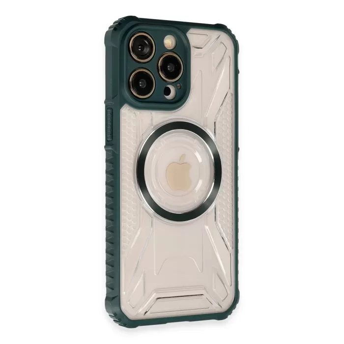  iPhone 14 Pro Max Kılıf Prag Magneticsafe Kapak - Koyu Yeşil